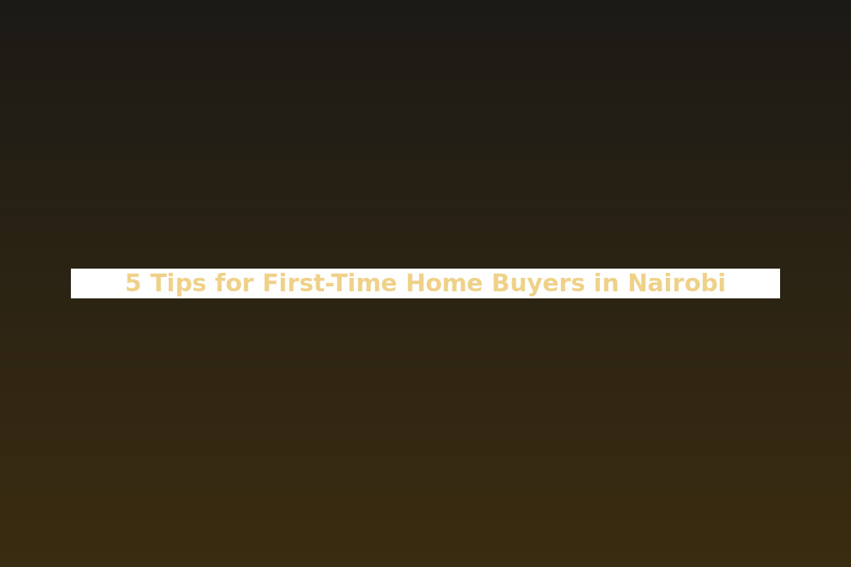 5 Tips for First-Time Home Buyers in Nairobi
