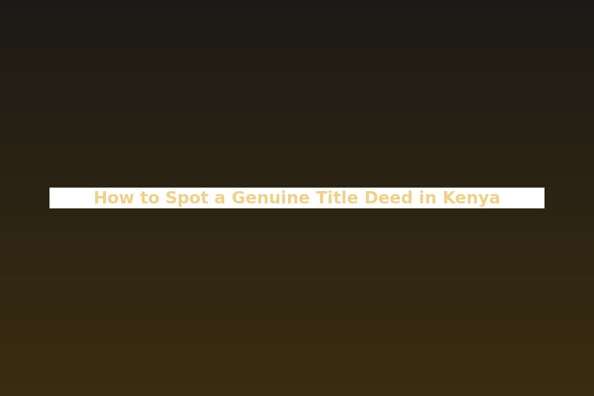 How to Spot a Genuine Title Deed in Kenya