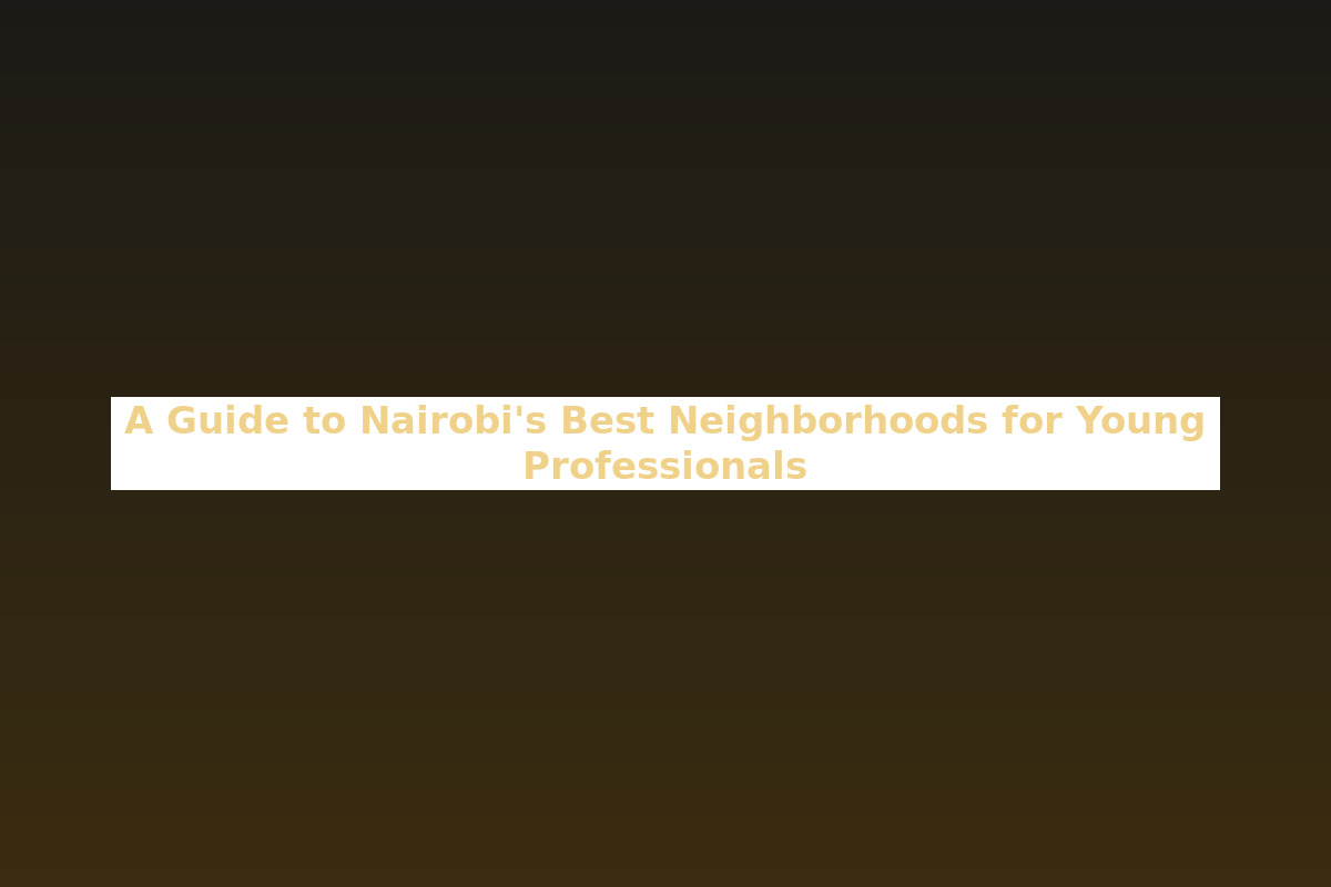 A Guide to Nairobi's Best Neighborhoods for Young Professionals
